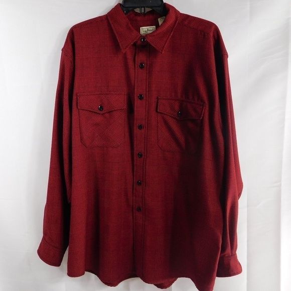 L.L. Bean Other - L.L. Bean Gingham Red Black Button Up